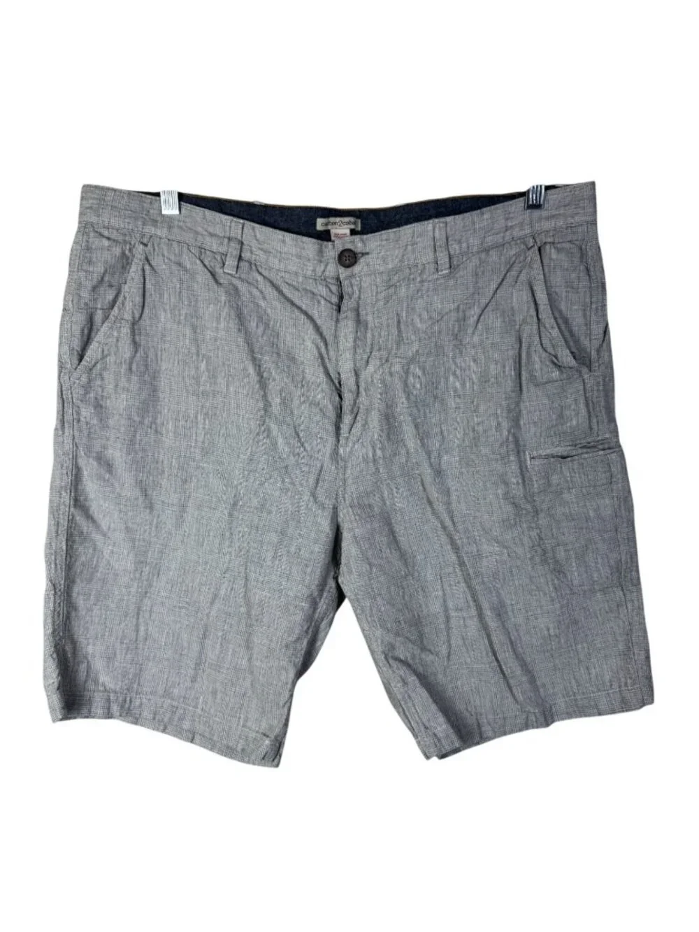 Carbon2Cobalt Mens Gray Linen Cotton Cargo Shorts Size‎ 40 Lightweight Summer